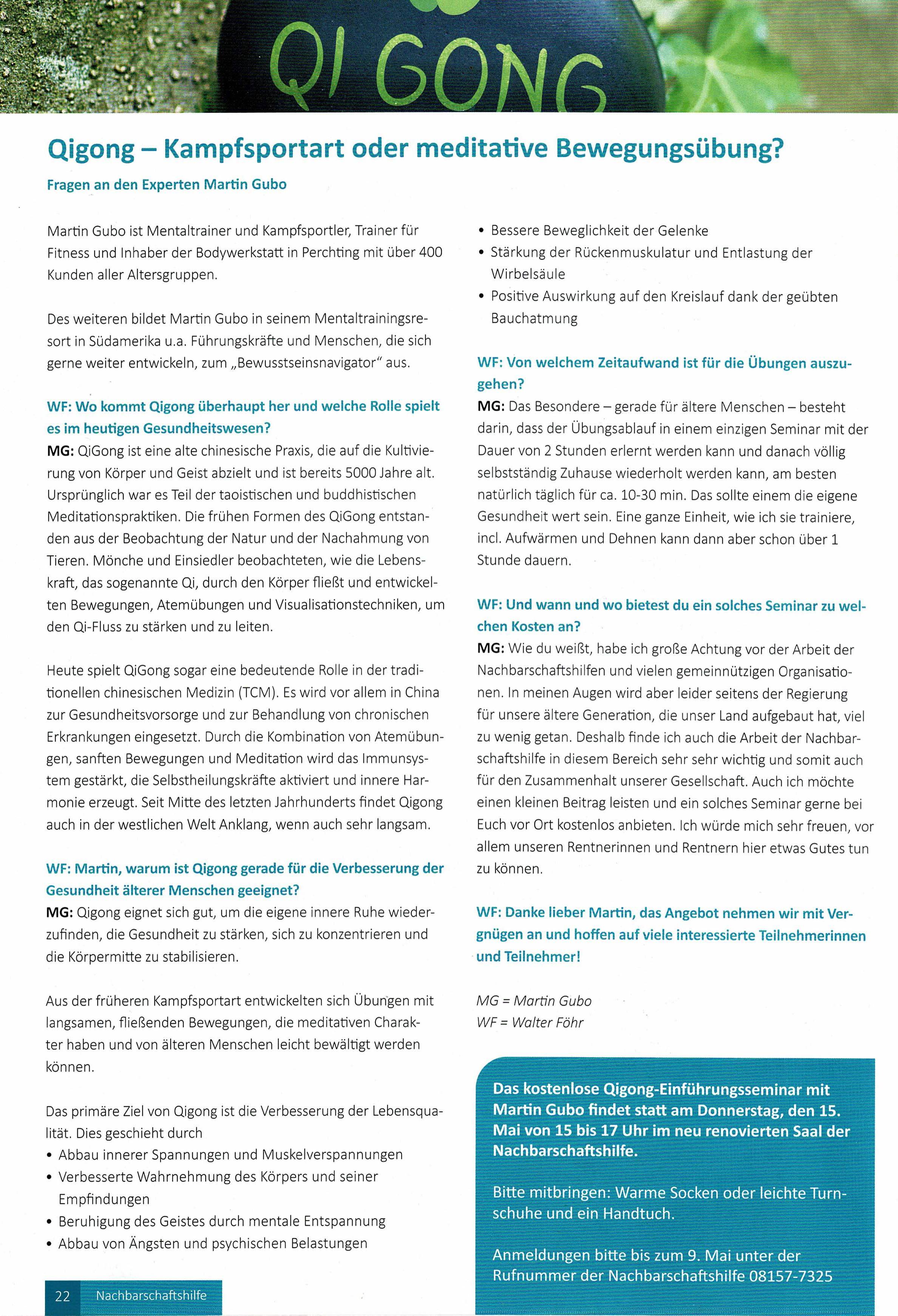 Qi Gong Feldafing informiert 31.03.2025 900